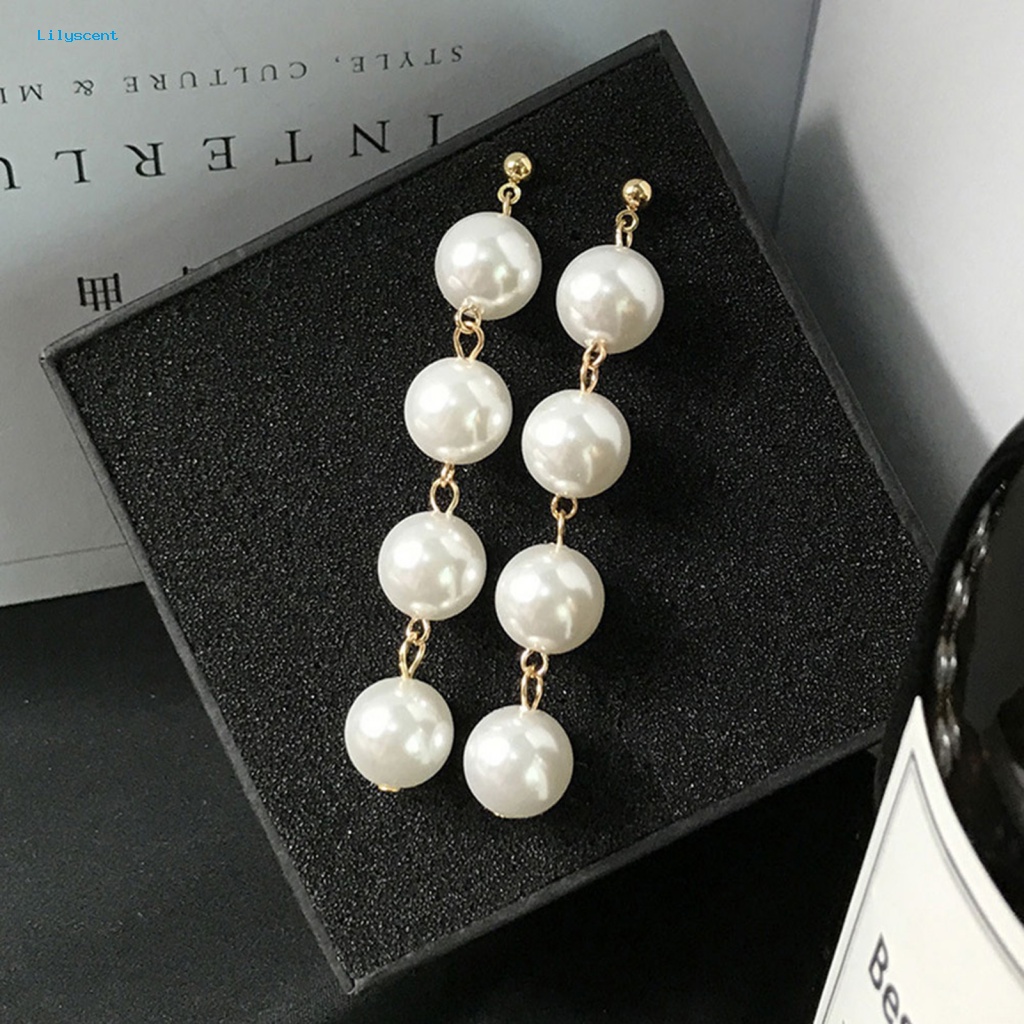 Lilyscent Decor Eardrop Untuk Dekorasi Indah Ear Studs Desain Mutiara Imitasi