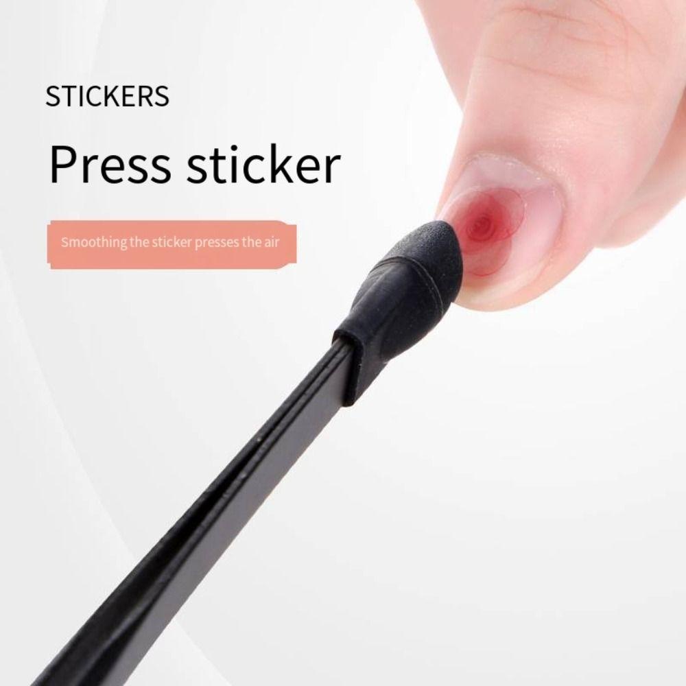 Mxbeauty Pinset Manicure Stainless Steel Pinset Cabang Warna-Warni DIY Untuk Manicure Press Stick Profesional Dengan Kepala Silikon