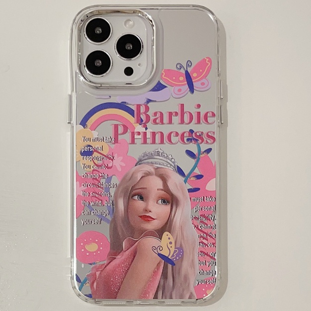 IPHONE Case Kartun Disney Princess Cocok Untuk Iphone14 13 12 11 Pro Max Electroplated Cover Pelindung Cermin Soft Casing