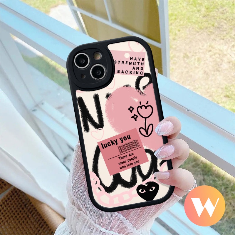 Ins Graffiti Love Heart Smile Case Infinix 10 9 Play Hot 10s 11s 11 10T Smart 5 6 Hot 10 Lite Note 8 Comme des Garcons Trendy Brand Soft Tpu Phone Cover