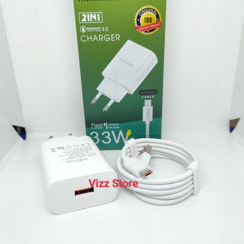 Charger Infinix Fast Charging 33W Qualcomm 3.0 Kabel Micro USB oem