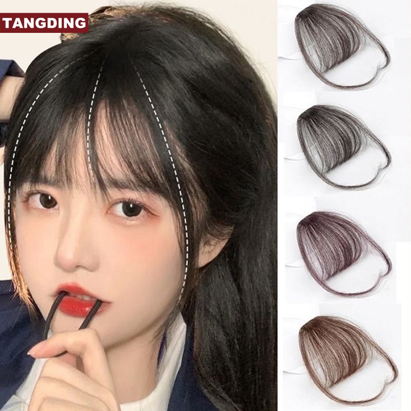 [COD Tangding] Air Bangs Wig Potongan Perempuan Mini Sideburns Bang Clip Invisible Sopak Rambut Ekstensi