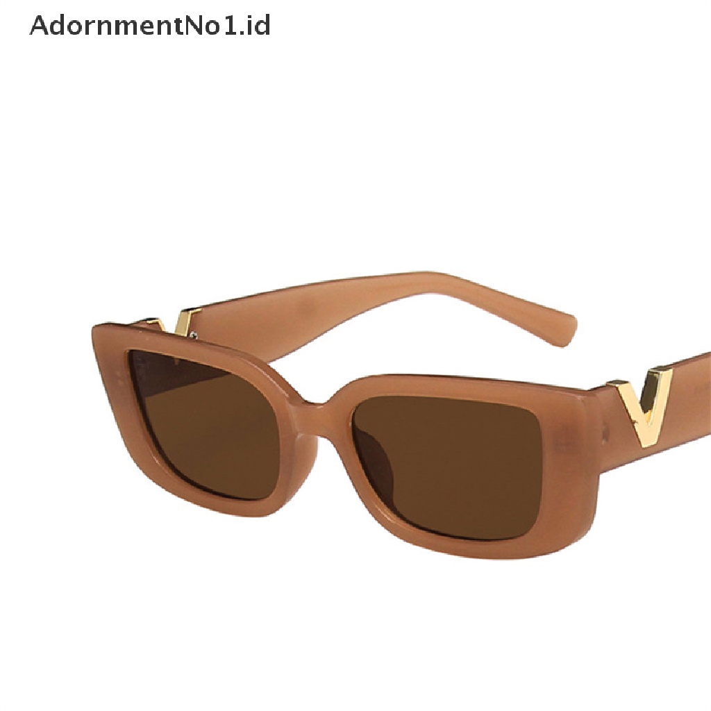 [AdornmentNo1] Frame Kacamata Hitam Wanita Fashion Rectangle Sunglasses Dengan Engsel Metal [ID]