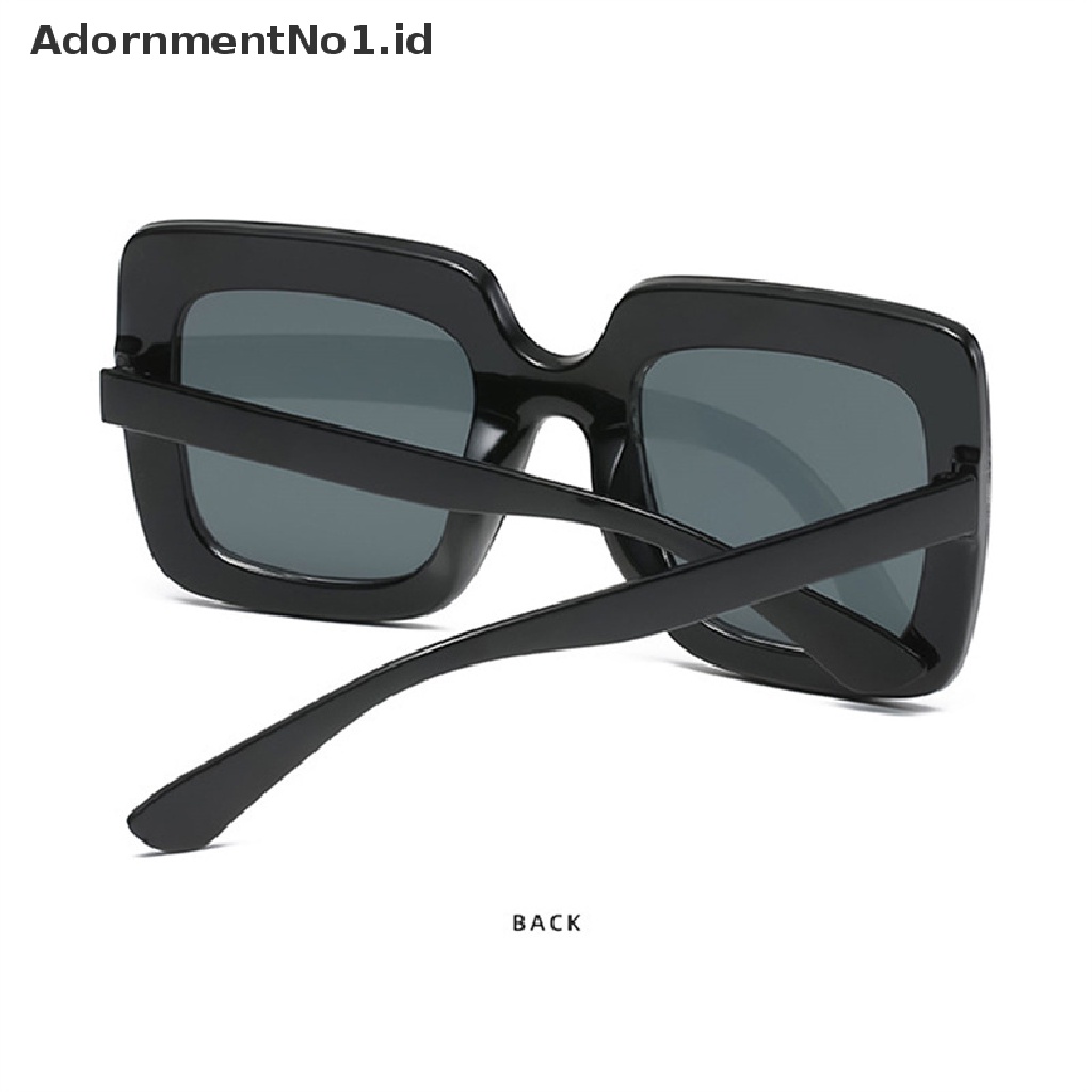 [AdornmentNo1] Fashion Bingkai Persegi Besar Kacamata Hitam Retro Berlian Imitasi Frame Eyeglasses Unisex [ID]