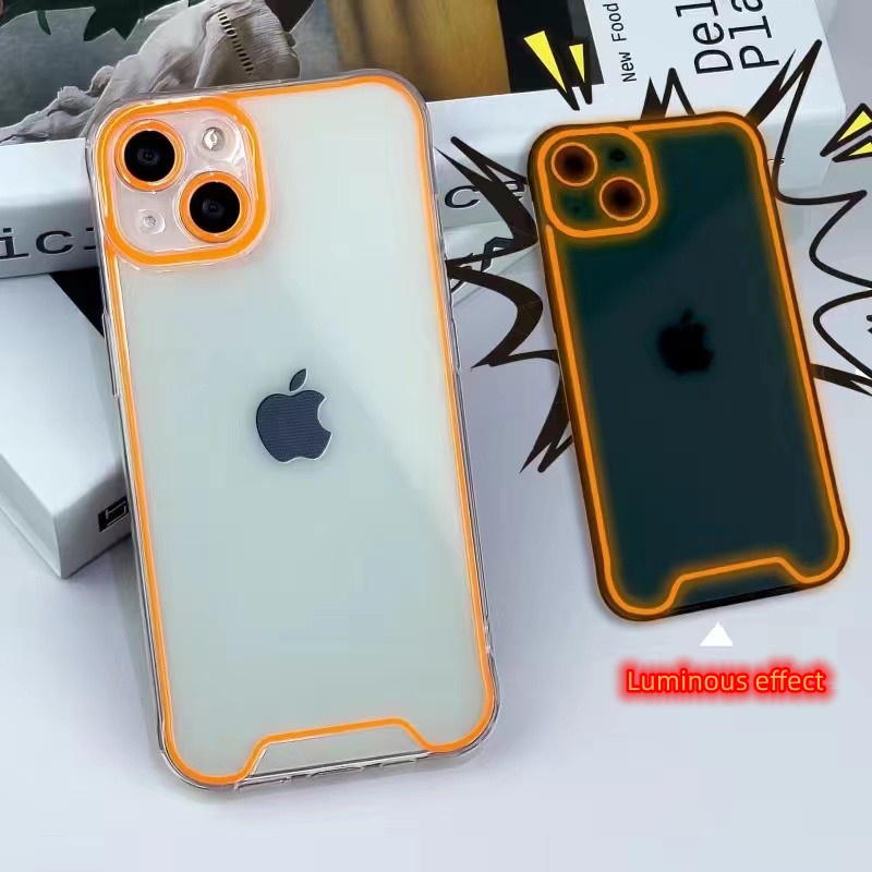 IPHONE Lampu Malam Luminous Silicone Phone Case Kompatibel Untuk Iphone14 13 12 11 Pro Max XR X XS 14 Plus Shockproof Case Cover