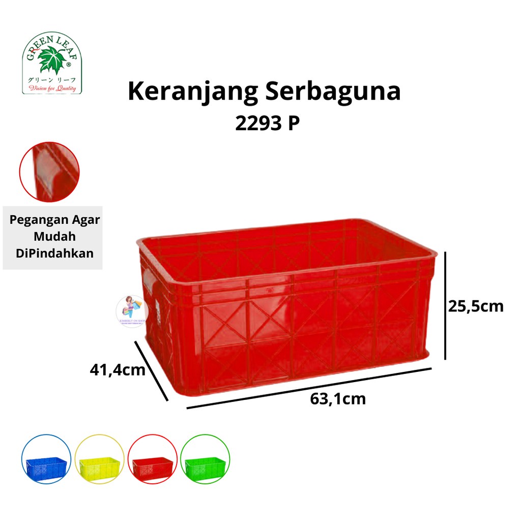 Keranjang Industri Container Box 2293 P Green Leaf