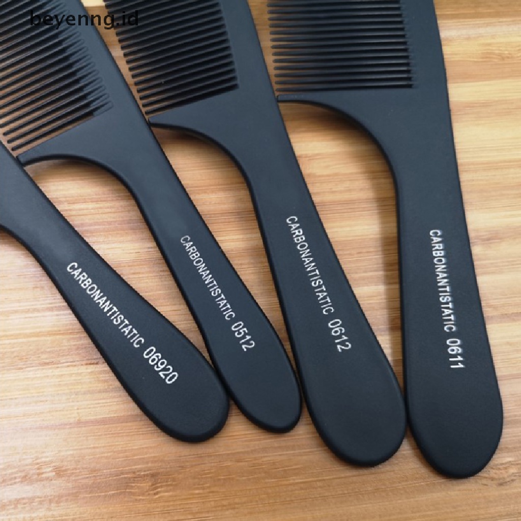Beyen 2pcs Sisir Salon Rambut Hitam Hairdressing Carbon Comb Antistatis Dan Tahan Panas ID
