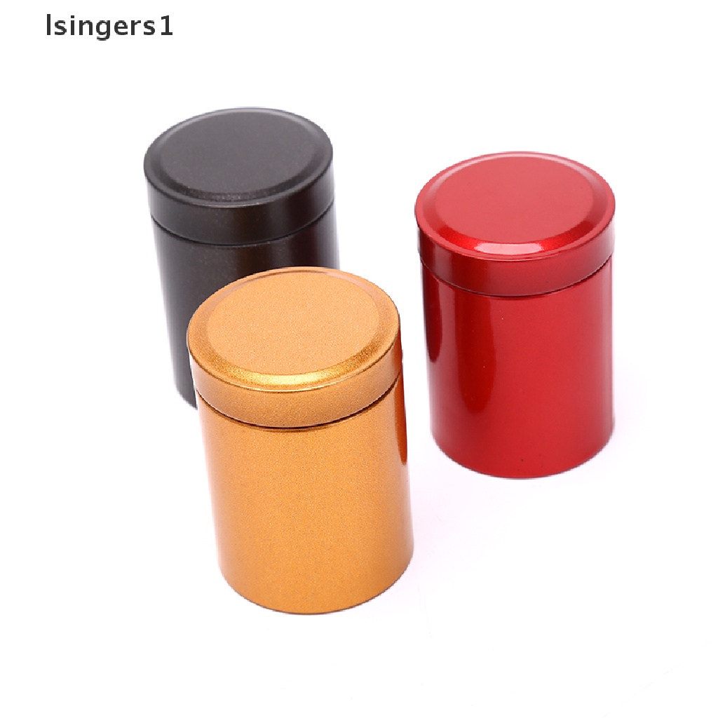 [lsingers1] Portabel Travel Teh Kedap Udara Wadah Bukti Kecil Stash Jar Metal Aluminium Kaleng Butik