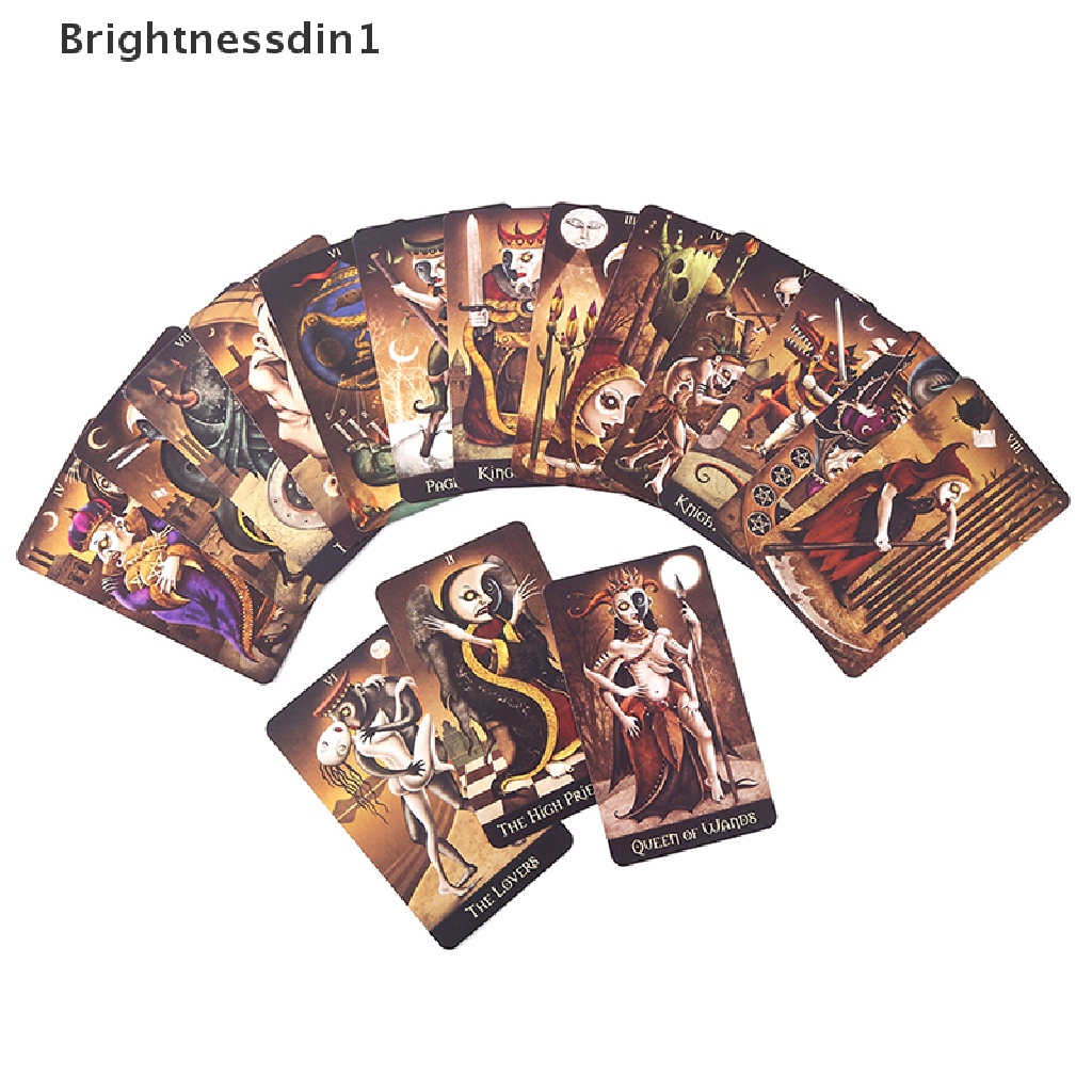 [Brightnessdin1] Besi Kotak Deviant Moon Tarot Kartu Ramalan Ramalan Deck Party Game w/Butik Manual