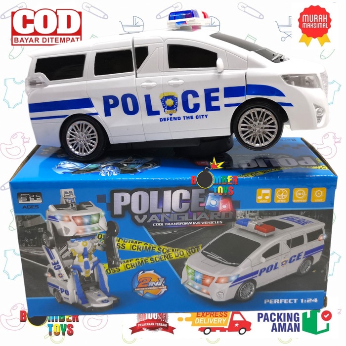 MAINAN ANAK MOBIL MOBILAN BISA BERUBAH BENTUK kapal helikopter polisi jadi ROBOT transformer BUMP &amp; GO