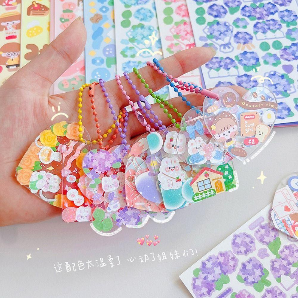 [Elegan] Stiker Akun Tangan Mainan Anak Perempuan Lucu Diy Gantungan Kunci Guka Stiker Set Tahan Air Handbook Set Lengkap Diy Handbook Bahan Sticker