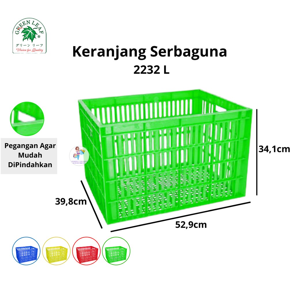 Keranjang Industri Container Box 2232 L Green Leaf