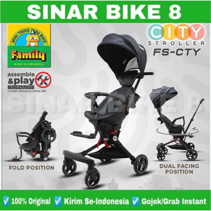 Magic Stroller FAMILY CITY Stroller Bisa Dua Arah Desain Stylish &amp; Fungsional