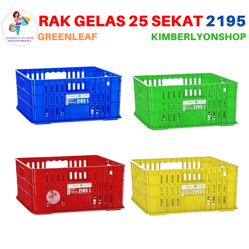 Keranjang Industri Tempat Gelas Dan Botol 25 Sekat 2195 L Green Leaf