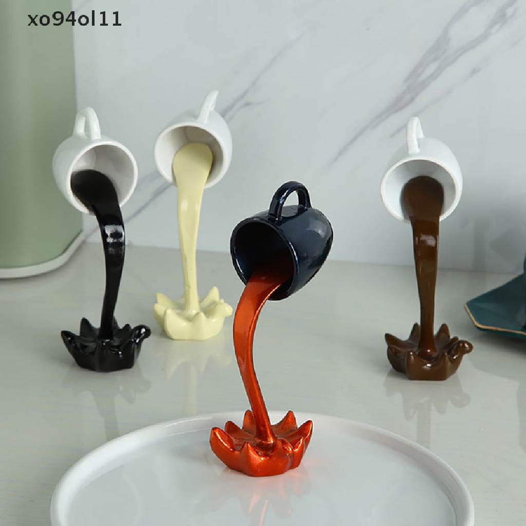 Xo Kreatif Floag Cangkir Patung Menuang Cairan Cangkir Kopi 3D Art Ornamen OL