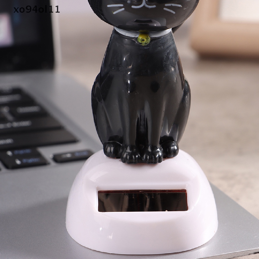 Xo Kucing Hitam Tenaga Surya Goyang Solar Powered Mainan Bobble Kepala Figure Dancing Mainan Hadiah OL