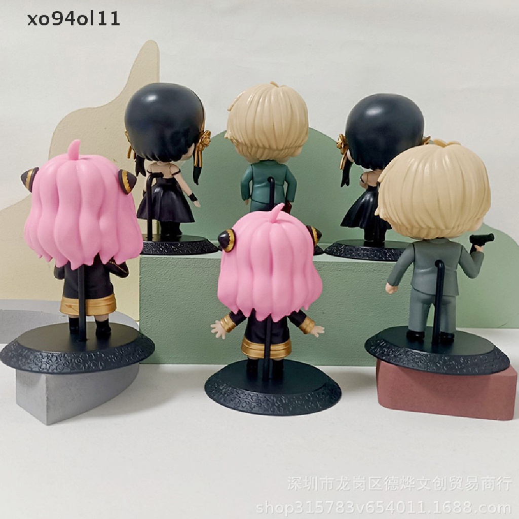 Xo 6Pcs PVC Anya Spy X Family Loid Yor Forger Chibi Anua Anime Figure Model Mainan OL