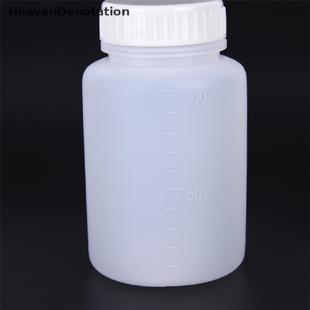 [HeavenDenotation] Botol sample Reagen Penyimpanan Kimia Bentuk Silinder Plastik Bening 100ml HDV