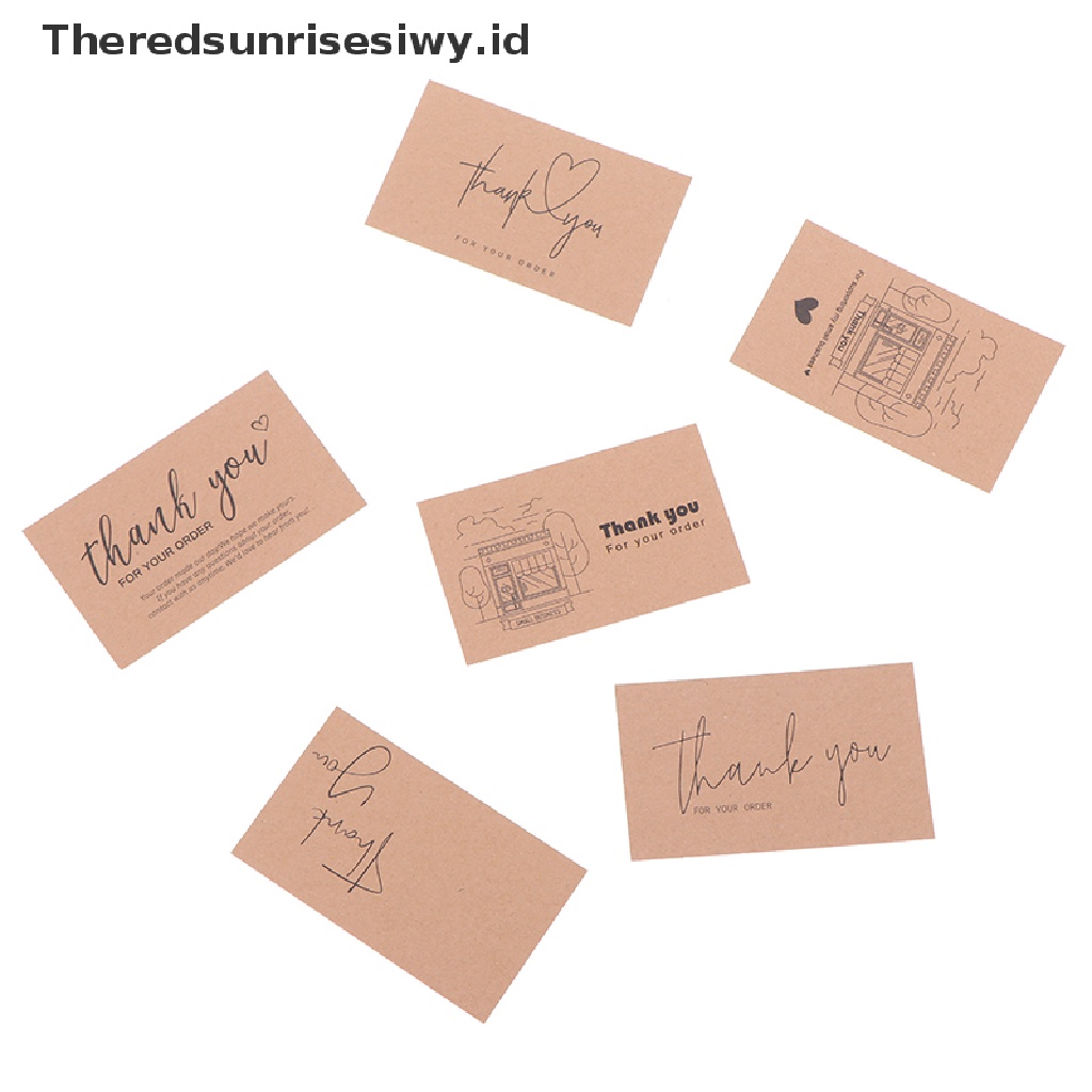 # Kado Mom &amp; PAPA DIY # 30kartu Natural Kraft Paper Thank You For Your Order Card For Decoration Card~