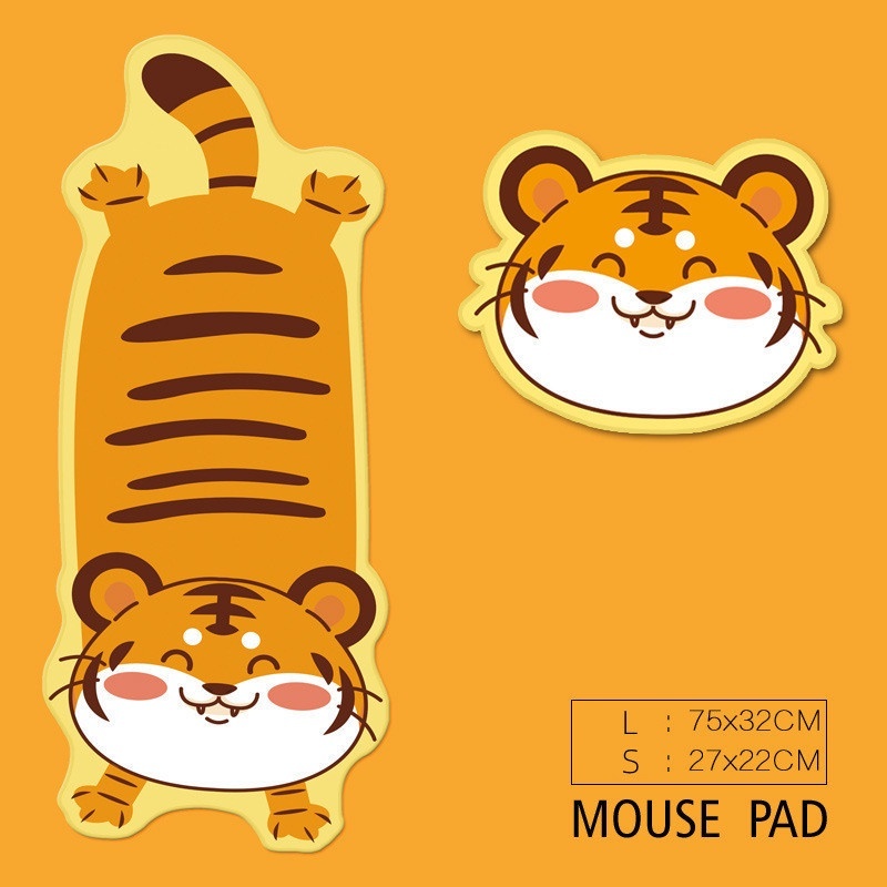 Cute Tiger Family Mouse Pad Alas Mouse Harimau Lucu Kartun Hewan Mouse Pad Oversized Mouse Pad