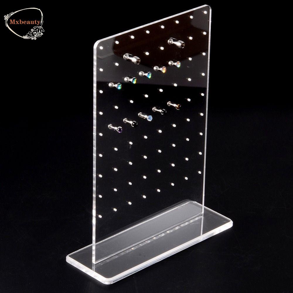 Mxbeauty Rak Display Perhiasan Transparan Sederhana Jewelry Organizer Stand Pusar Display 2-7 Tingkat Akrilik Display Perhiasan Tindik Tubuh