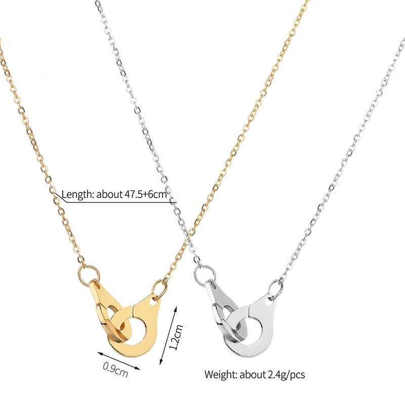 Z H Perhiasan 18K Emas 24K Emas S925 Perak Hip Hop Rock Stainless Steel Liontin Pasangan Fashion Baja Titanium Kalung Retro Punk Aksesoris Pesta
