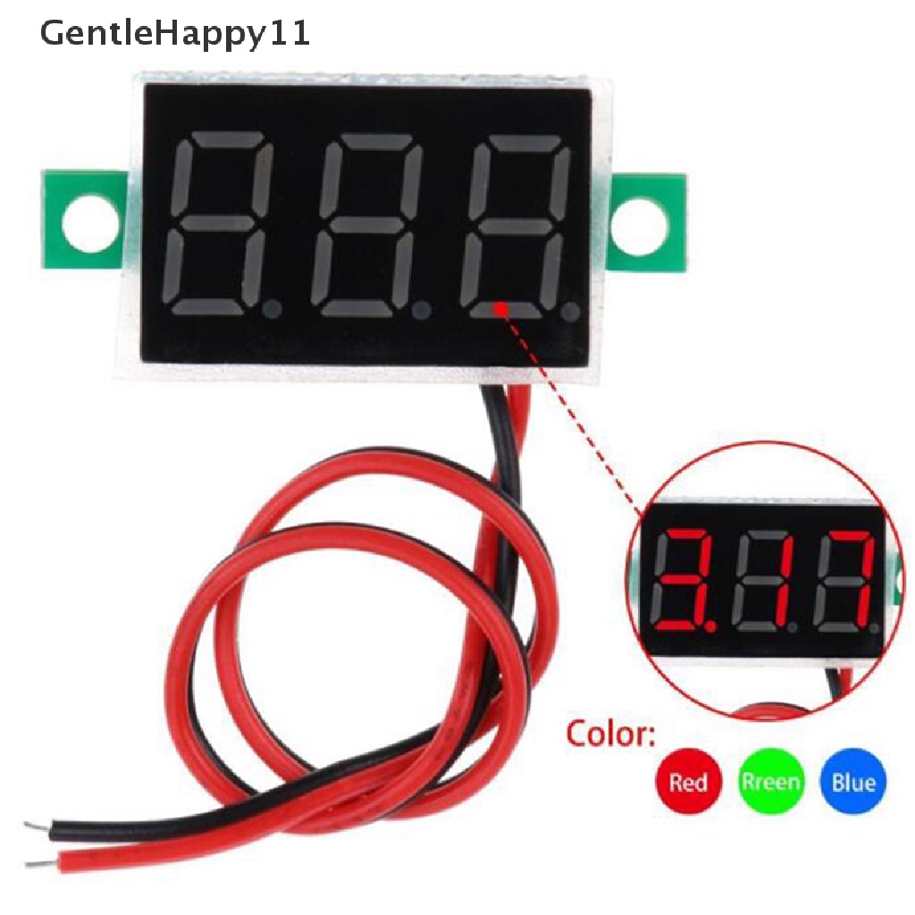 Gentlehappy 2-kabel Mini DC 2.5-30V Voltmeter LED Panel 3-Digital Display Pengukur Tegangan id