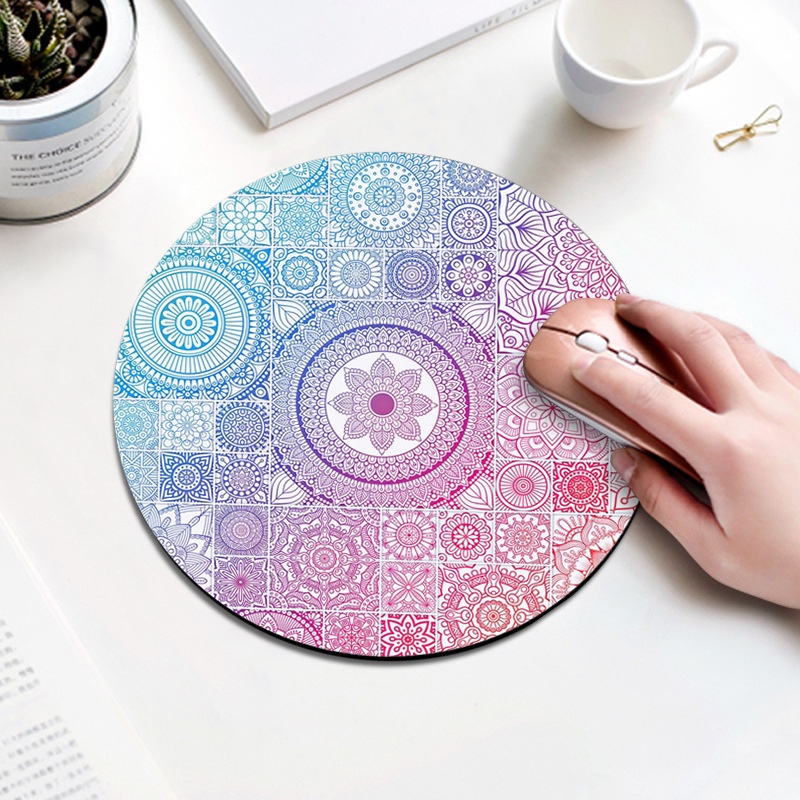 Mandala Mouse Pad Game Kreatif Dan Lucu Rumah Kantor Alas Tikus Karet Mouse Pad Klasik Mandala Biru Navy Mandala Kuning Mandala Biru Mandala Terang Mandala Mouse Pad