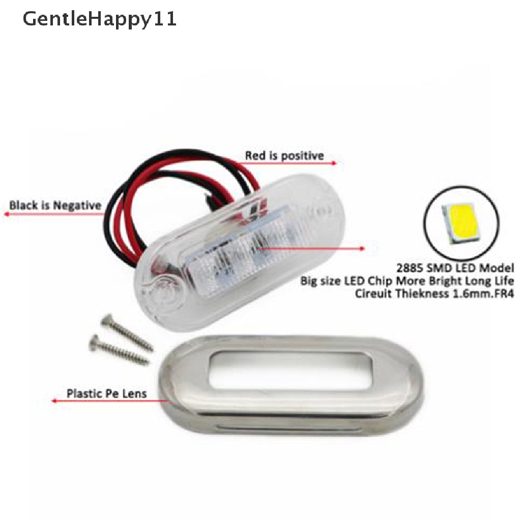 Gentlehappy 2pcs 12V Lampu Sopan Perahu Dek Tangga Transom LED Stern Light Tahan Air id