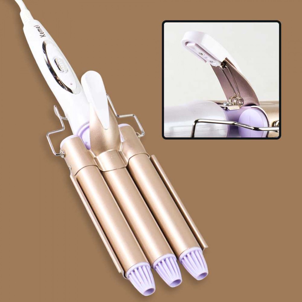 Catok Rambut Keriting Curling Iron Triple Barrel Ceramic 45W