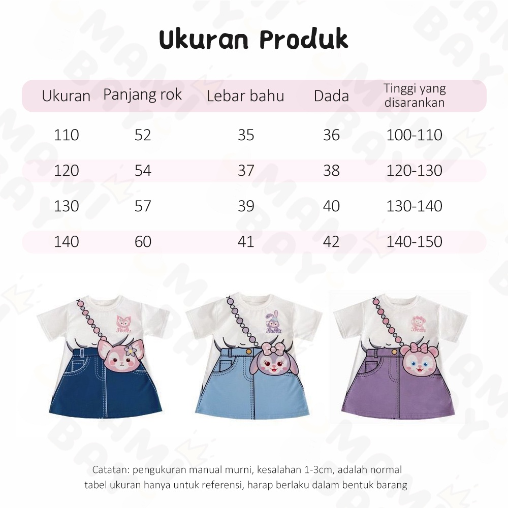 OKEYI Dress Anak Perempuan Korea Gaun Anak Dua Potong Palsu Baju Anak Perempuan Panjang untuk 3-8tahun