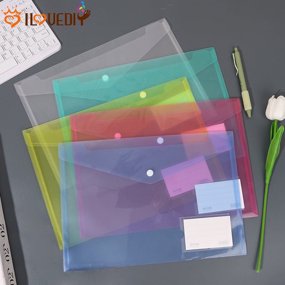 A4 Kapasitas Besar Penyimpanan Siswa Tas Penyimpanan File A4 Tas Dokumen Transparan Dokumen Folder Organizer Dengan Snap Buttonin Plastik PVC Tahan Air Tes Kertas File Kantong