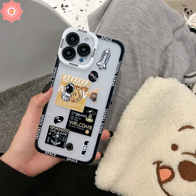 Casing Ponsel Untuk Infinix Note 11 10 12 Pro 12 2023 Smart 4 5 6 Plus Hot 11s 11 10 9 12 Main 12pro Hot 8 10s 11s Nfc 10 Lite 20 12i 20s Merek Trendi NASA Astronot Luar Angkasa Lembut Casing TPU