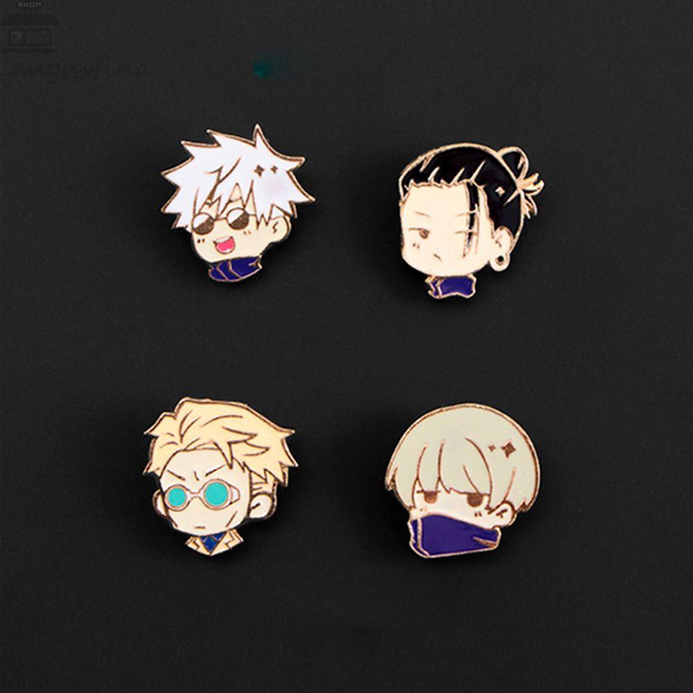 Agustina Jujutsu Kaisen Ransel Perhiasan Logam Bros Pakaian Dekorasi Kartun Lencana Pin Enamel Bros