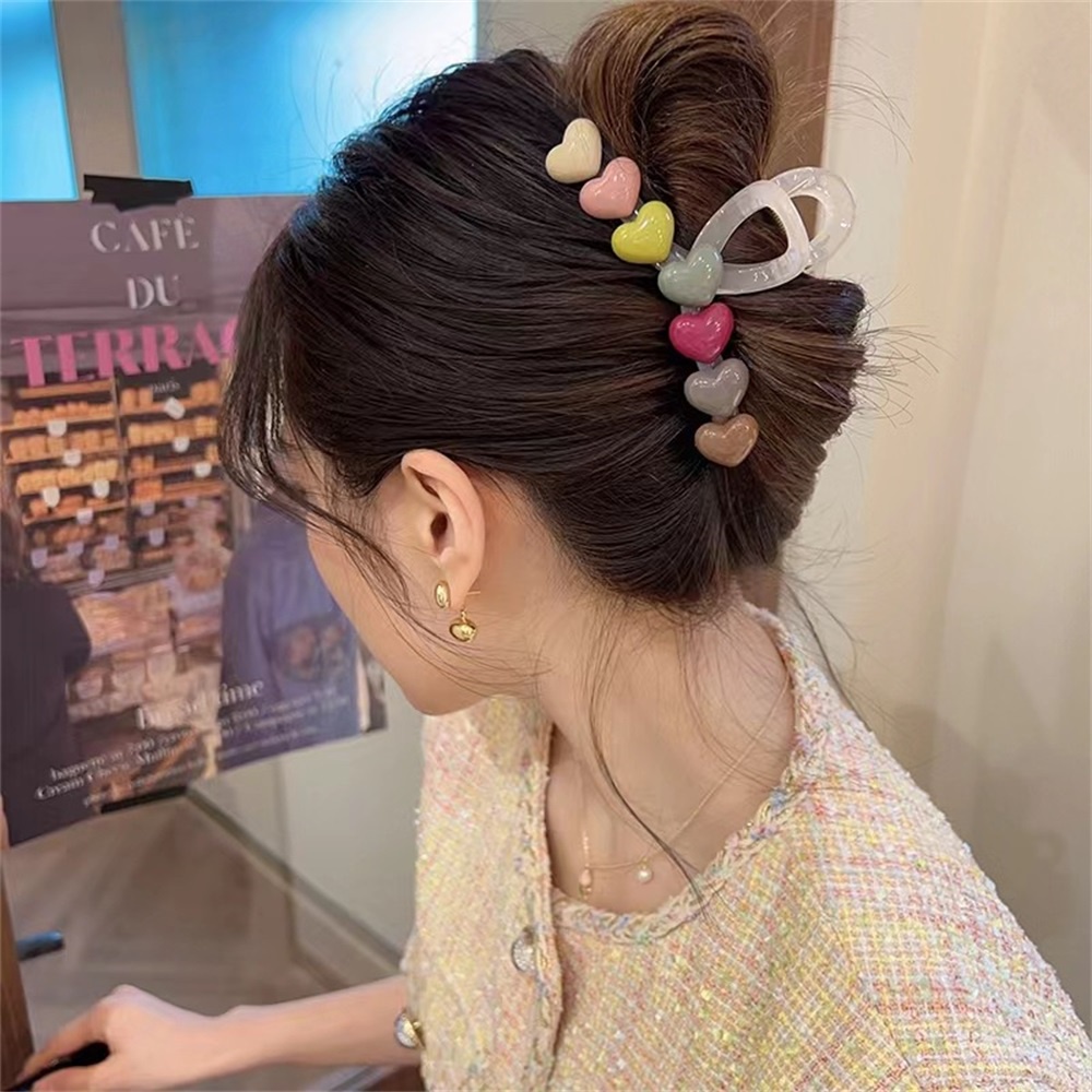 Musim Panas Trendy Manik-Manik Pelangi Jepit Rambut Ukuran Besar Hair Clip Hiu Klip Untuk Wanita Aksesoris Rambut