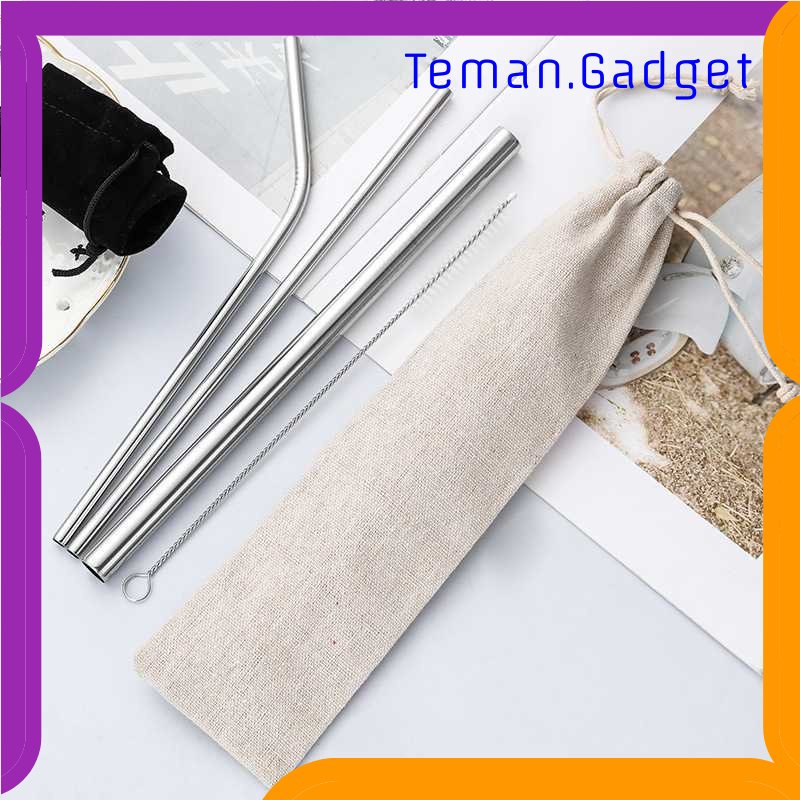 TG - DPR JUICEE Set Sedotan Besi Stainless Steel 3PCS dan Sikat Pembersih - JWC0021