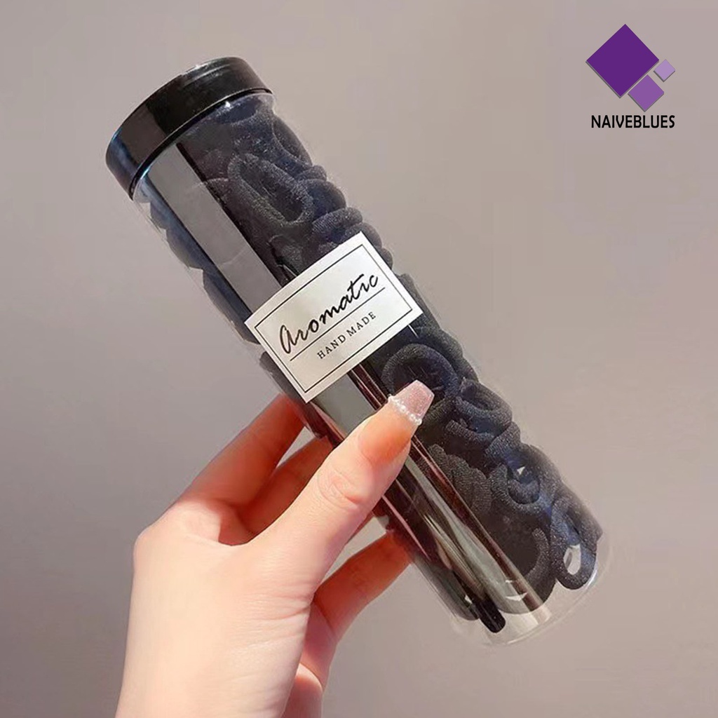 &lt; Naiveblues &gt; 100Pcs Ikat Rambut Anak Perempuan Anti Jatuh Permen Hiasan Kepala Tali Pengikat Elastis Aksesoris Rambut