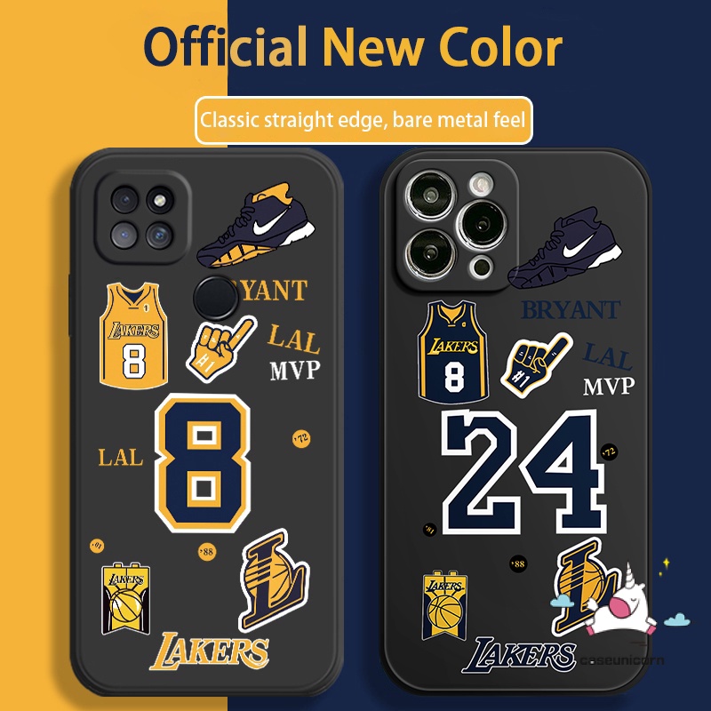 Infinix Smart 5 4 6 Plus Hot 10Lite 20s 9 11 8 11s 12i 20 10t 10s Hot 12 10 11 9 Play Note 11 12pro 12 G96 8 12 2023 Tepi Lurus Fashion N.B.A Lakers Kobe Soft Tpu Back Sarung