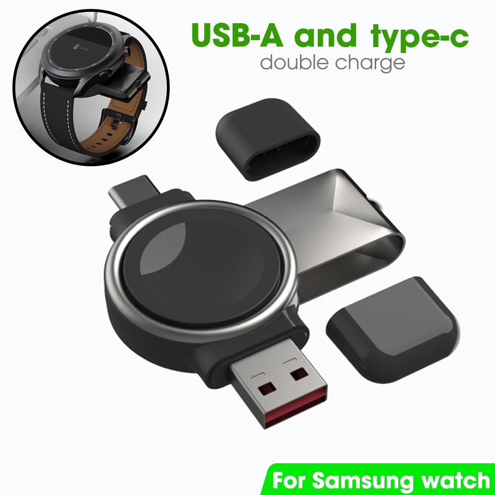 Samsung Watch Magnet Wireless Charger/USB-A Dan Type-C Dual Charging Port Charger/Charging Dock Removable Kompatibel Untuk Semua Jam Tangan Samsung Galaxy