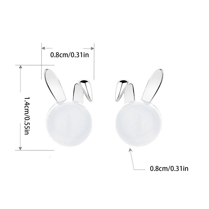 Trendi Lucu Bunny Sleek Opal Feminia Earring Elegan Dainty Earrings Stylish Earring Perhiasan Eardrop Romantis Feminia Aksesoris