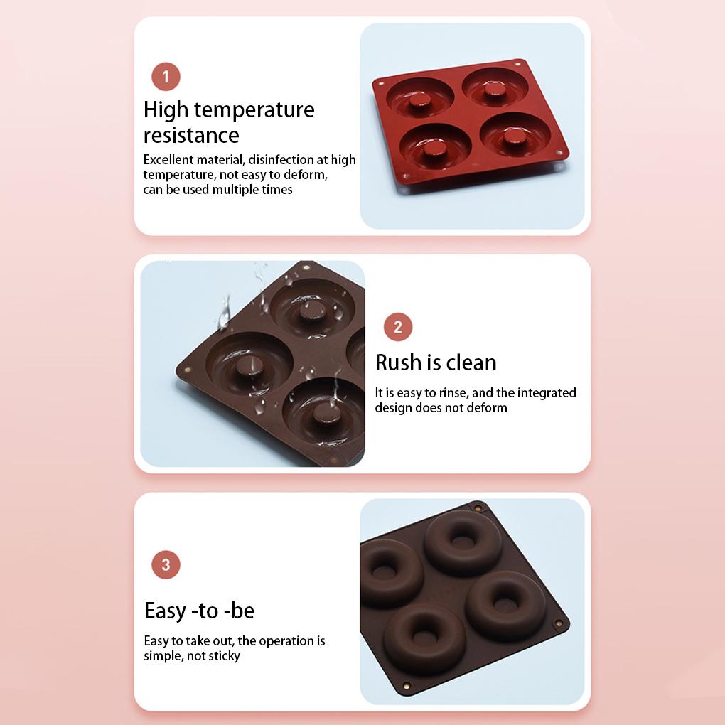 4kisi Cetakan Coklat Gurun Handmade Alat Kue Fondant Dekorasi Membuat Cetakan Donat Pancake Muffin Dapur