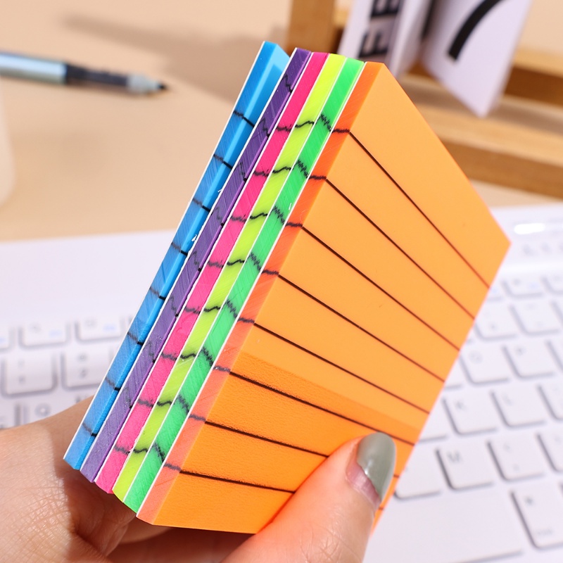 50pcs/set Warna Mini Transparan Writable Sticky Notes Horizontal Tembus Cahaya Neon Tahan Air PET Indeks Stiker Alat Tulis Siswa Perlengkapan Sekolah