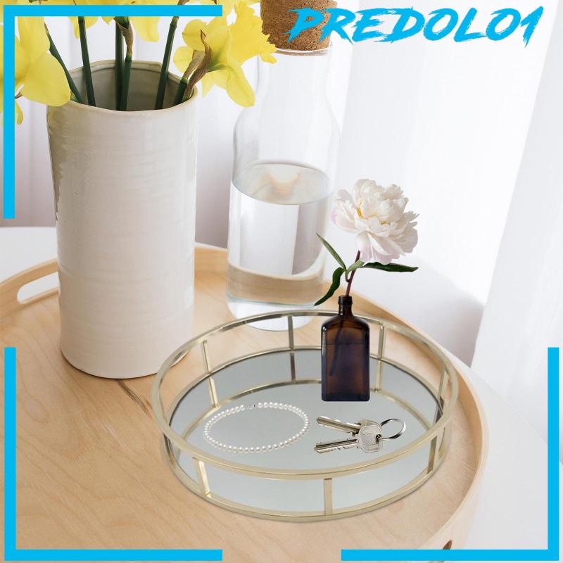 [Predolo1] Mirrored Vanity Tray Nampan Cermin Hiasan Untuk Meja Kamar Mandi Meja Rias Atasan