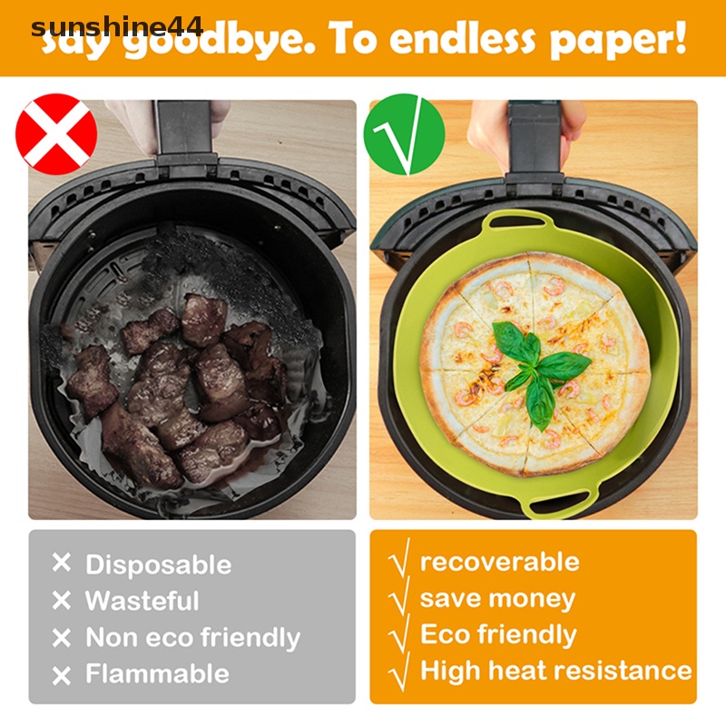 Sunshine 1PCS Reusable Air Fryer Silicone Pot Oven Baking Tray Untuk Pizza Air Fryer ID