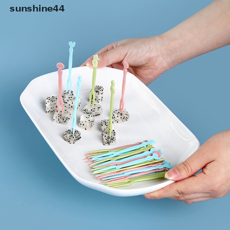 Sunshine 50pcs Mini Makanan Anak Buah Picks Garpu Lunch Box Aksesori Dekorasi Alat ID