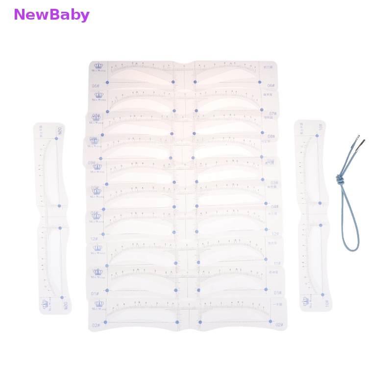 Newbaby 12Pcs Silikon Stensil Alis DIY Makeup Template Panduan Gambar Alis ID