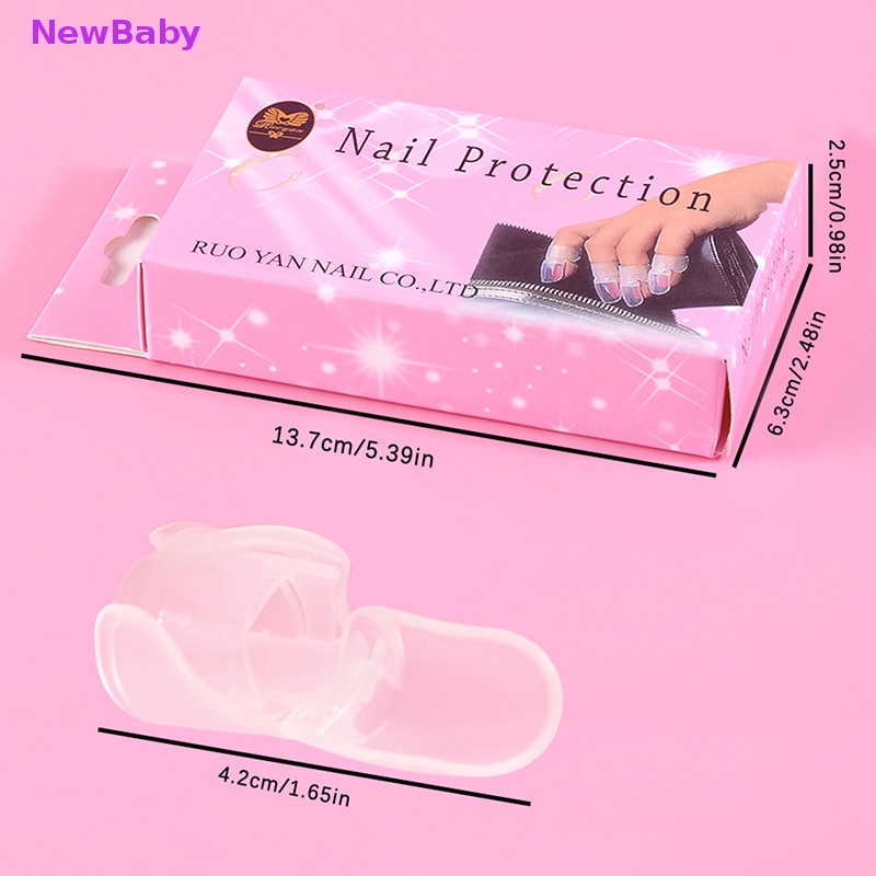 Newbaby 10pc Klip Pelindung Kutek Caps Art Tool Manicure Penutup Jari Plastik ID