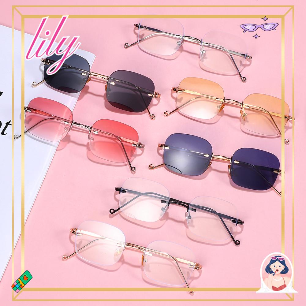 Lily Kacamata Hitam Untuk Wanita Streetwear Aksesoris Trendi Fashion Eyewear Small Square Sun Glasses