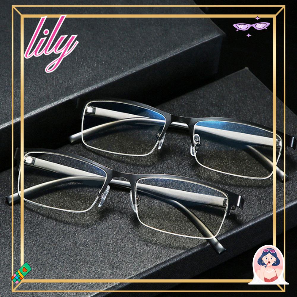 Lily Kacamata Bisnis Sederhana Klasik Vintage Anti-Cahaya Biru