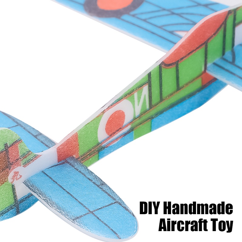 Baru 3D Removable DIY Lempar Tangan Terbang Glider Pesawat Warna Lucu Busa Pesawat Permainan Model Mainan Untuk Anak Anak Anak Hadiah Pesta Ulang Tahun Tas Pengisi
